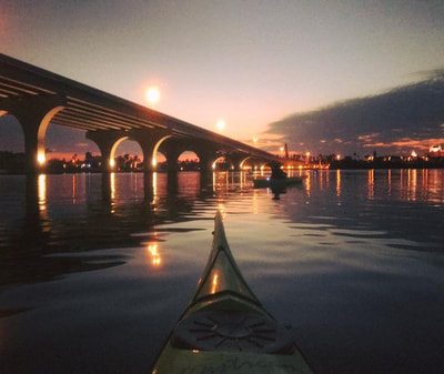 sunset kayaking